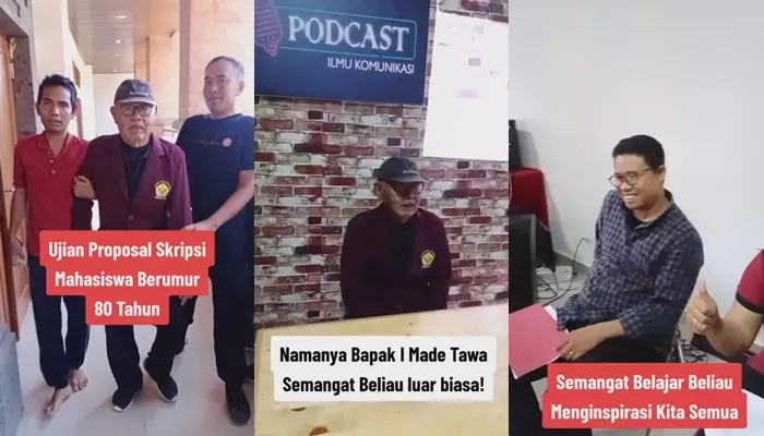 mahasiswa umur 80 tahun ujian proposal skripsi © 2023 brilio.net