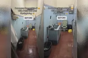 Kamar mandi lorong awalnya kumuh ini direnovasi jadi estetik, penampakannya tak kalah dari WC hotel