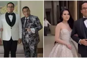 9 Momen resepsi ke-4 pernikahan putra Hotman Paris, menantu pengacara tajir pakai gaun seberat 40 kg
