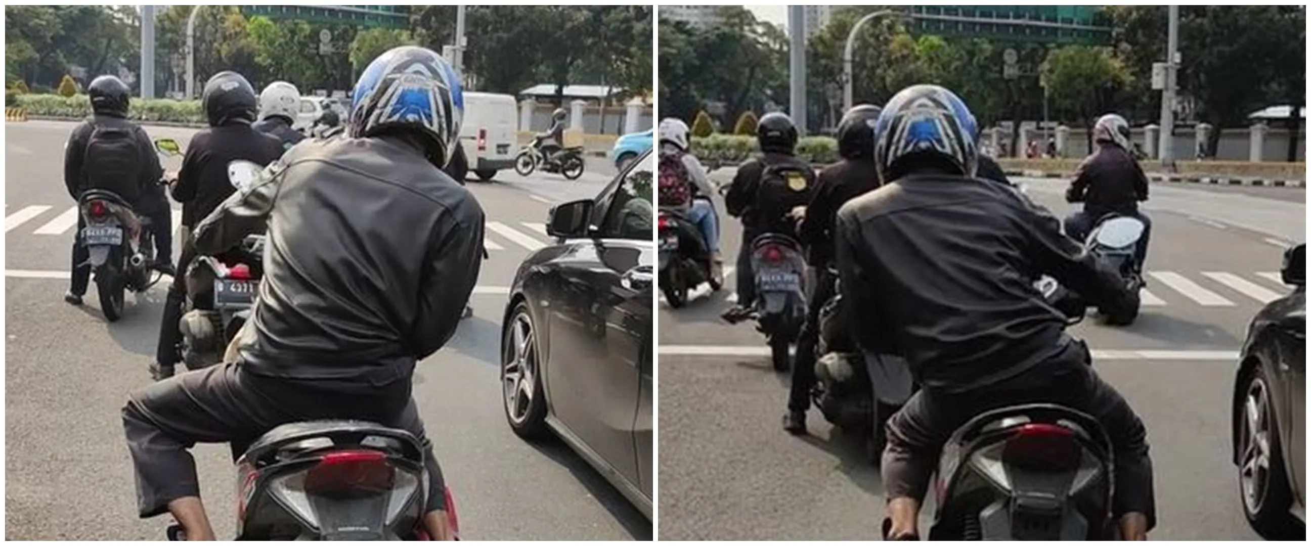 Pria ini iseng rekam pemandangan di lampu merah, malah lihat kelakuan absurd pemotor yang bikin ngakak