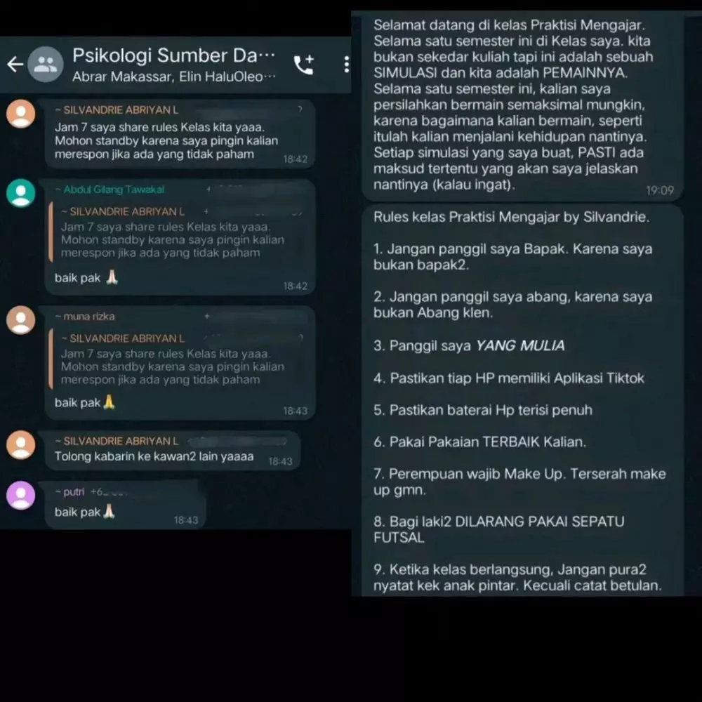Mahasiswi ini bagikan peraturan dosennya yang absurd Instagram
