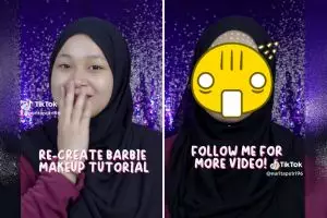 Wanita ini ikuti tutorial makeup ala Barbie, alih-alih cantik endingnya malah zonk di luar ekspektasi