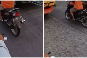 Skill-nya ngga ada lawan, cara pria angkut tumpukan besi pakai motor ini bikin geleng kepala