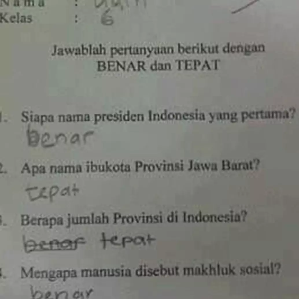 13 Potret kocak jawaban tugas SD ini bikin guru bingung mau ketawa atau merasa gagal, nyeleneh pol