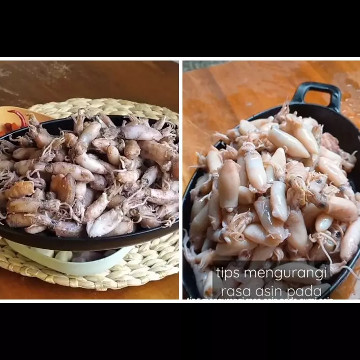 Bukan pakai garam atau kertas, begini trik ampuh mengurangi rasa asin berlebih pada cumi kering
