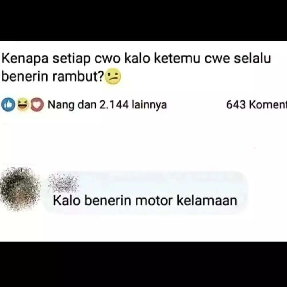 Komen absurd di status Facebook Berbagai sumber