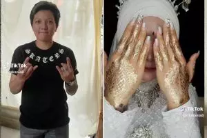 Transformasi wanita tomboi bertato jadi pengantin hijab ini hasil makeup-nya bikin calon suami panglin