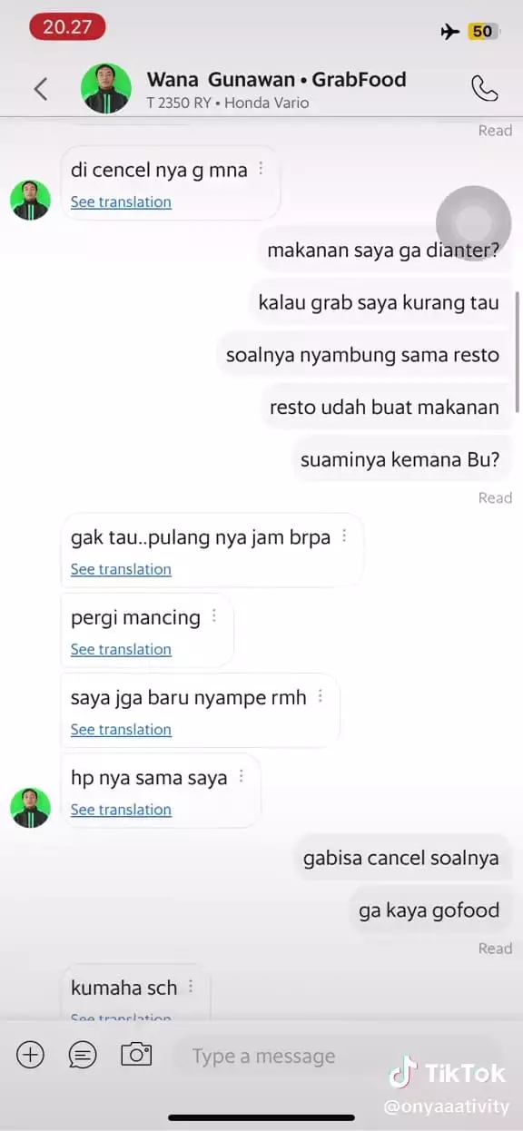 Niat pesan ketoprak malah dikerjain driver © TikTok
