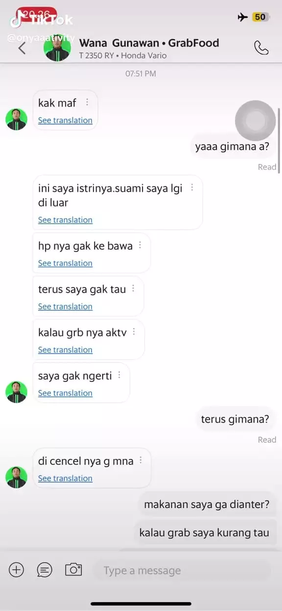 Niat pesan ketoprak malah dikerjain driver © TikTok