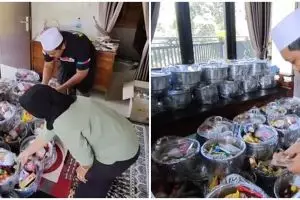 Wanita ini dibikin terkejut melihat berkat pengajian Maulid Nabi, dapat panci yang isinya bikin kaget
