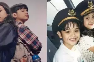 Sherina dan Derby Romero pose ulang foto masa kecil, parasnya tak banyak berubah bikin takjub