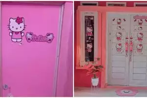 Pecinta minimalis minggir dulu, 11 potret makeover dapur tema Hello Kitty ini totalitas abis