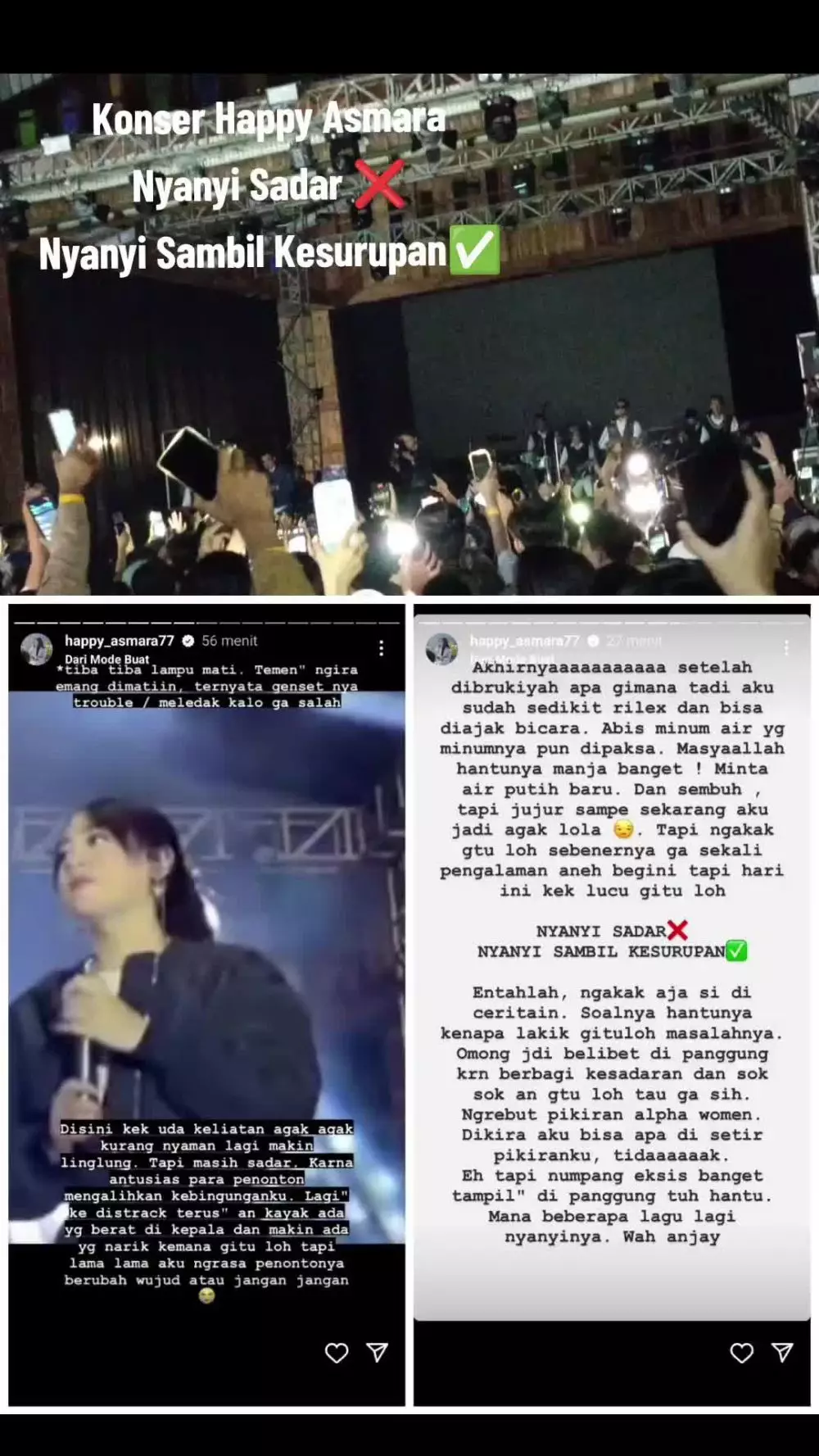 happy asmara kesurupan saat manggung © TikTok