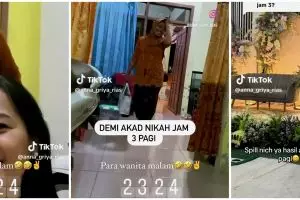 Viral pengantin gelar akad nikah jam 3 pagi, begini momen khidmatnya