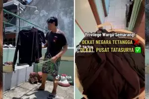 Tinggal di Semarang bak dekat pusat tata surya, pria jemur baju basah auto kering cuma setengah jam