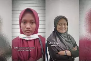 Gadis berkulit sawo matang pamer potret before-after jadi model makeup, perubahannya bikin melongo