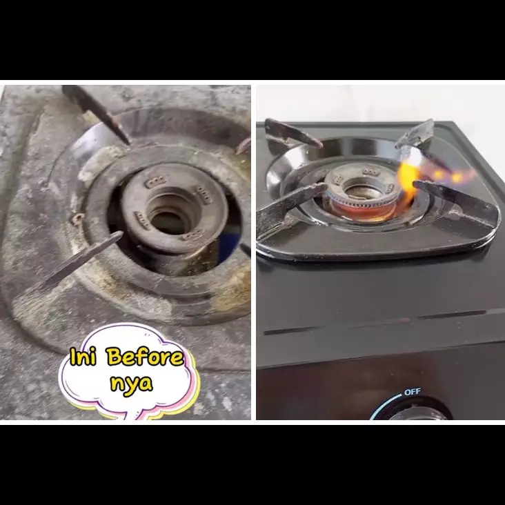 Tak perlu cairan khusus, begini cara bersihkan kompor lama yang dekil dan berminyak pakai 2 bahan