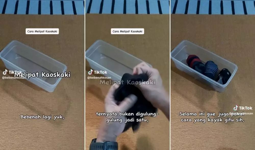 cara lipat kaos kaki © TikTok cara lipat kaos kaki © TikTok