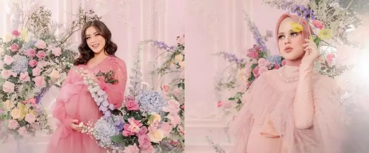 Maternity shoot anak kedua 9 seleb bertema bunga, paras Aurel Hermansyah disebut mirip Kekeyi