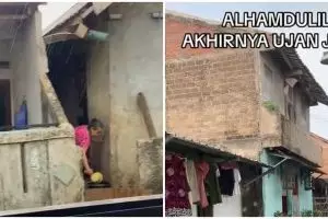 Sempat sulit air hingga kekeringan, begini detik-detik warga Depok menangis haru saat hujan turun