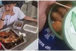 11 Potret kocak kelakuan siswa bawa bekal ke sekolah, ada-ada aja bentuknya