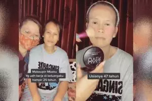 Wanita ini rias asisten rumah tangga jadi 20 tahun lebih muda, bukti makeup bisa sulap wajah