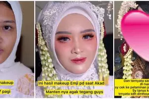 Makeup diubah total oleh MUA lain ini hasilnya bikin nyesek, pengantin nyaris nangis di pelaminan