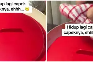 Wanita masak nasi di panci pakai tutup Tupperware ini endingnya sesuai dugaan netizen