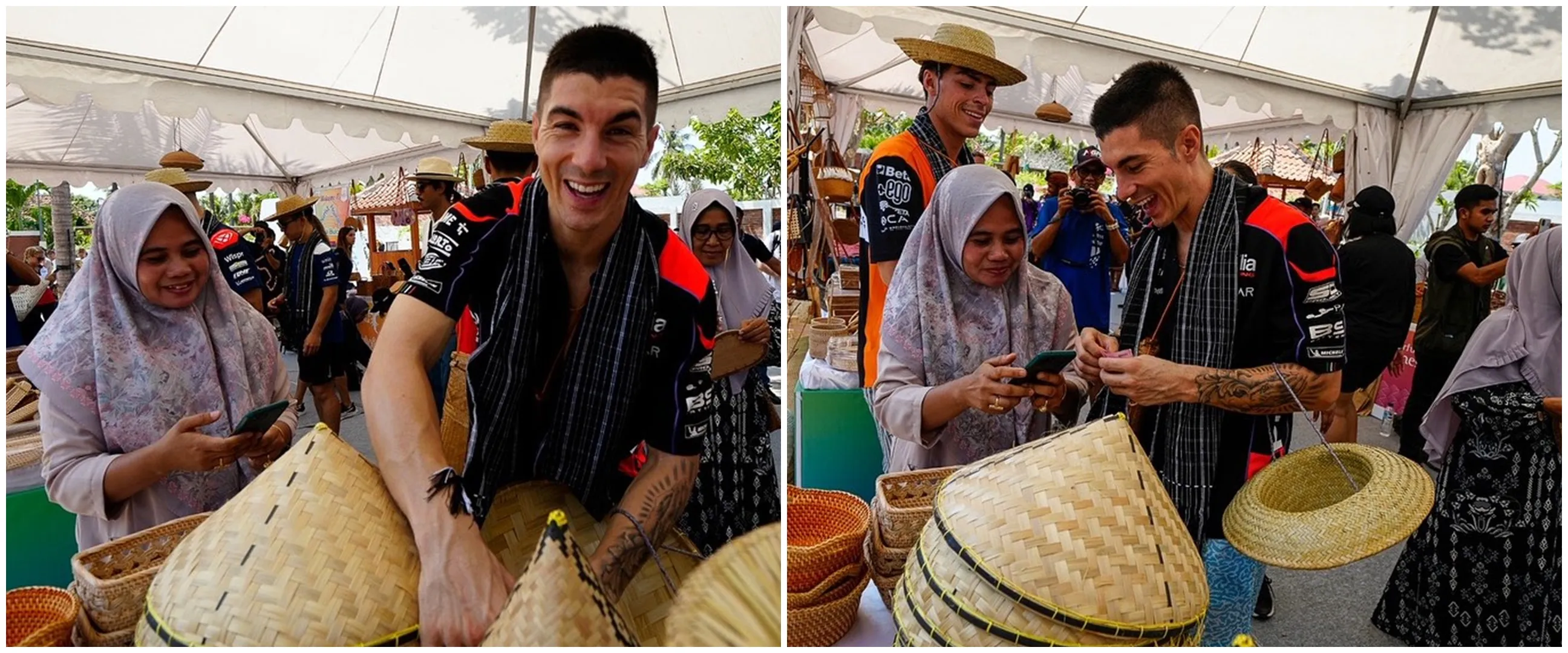 Pinjam duit seratus, 11 momen bahagia pembalap MotoGP Maverick Vinales beli caping di Lombok