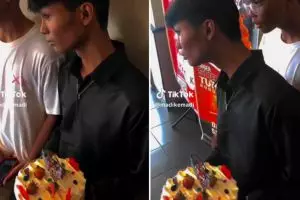 Rela samperin sang ibu yang tengah kerja demi beri kejutan ulang tahun, aksi pria ini bikin terharu