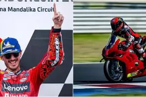 Viral gegara pinjam seratus sebelum tanding, 11 potret Francesco Bagnaia juara MotoGP Mandalika 2023