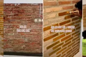 Jangan langsung disemen, ini cara bikin tembok batu bata ekspos jadi ciamik pakai 2 bahan sederhana