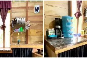 9 Potret dapur kayu sederhana punya visual estetik, tampak mewah meski perabotannya minimalis