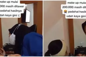 MUA curhat makeup tarif cuma Rp 200 ribu tapi masih ditawar, hasilnya bikin warganet kaget