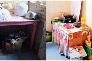 11 Potret dapur kayu di-makeover jadi tema monokrom ini perubahannya bikin melongo