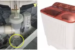 Nggak perlu diganti, begini cara atasi pembuangan air mesin cuci bocor cuma pakai ban bekas