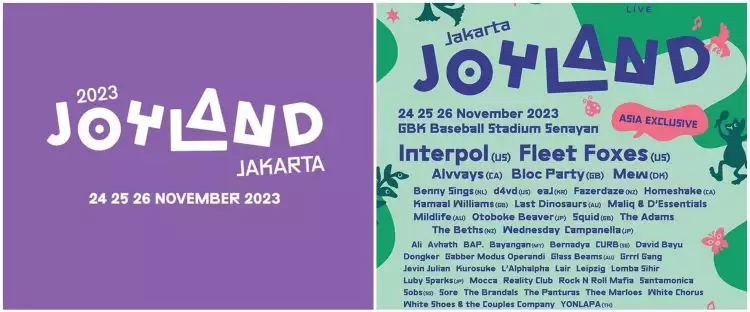 Joyland Festival Jakarta 2023 digelar 24-26 November, lineup fase pertama ada d4vd hingga eaJ
