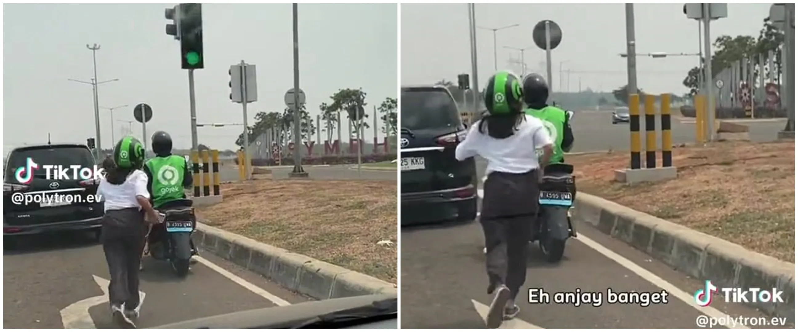 Cewek ditinggal driver ojek online di lampu merah ini bikin iba sekaligus ketawa, alasannya sepele pol