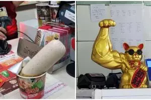 13 Potret kocak penampakan di meja kasir ini bikin bingung pembeli, emang boleh senyeleneh itu?