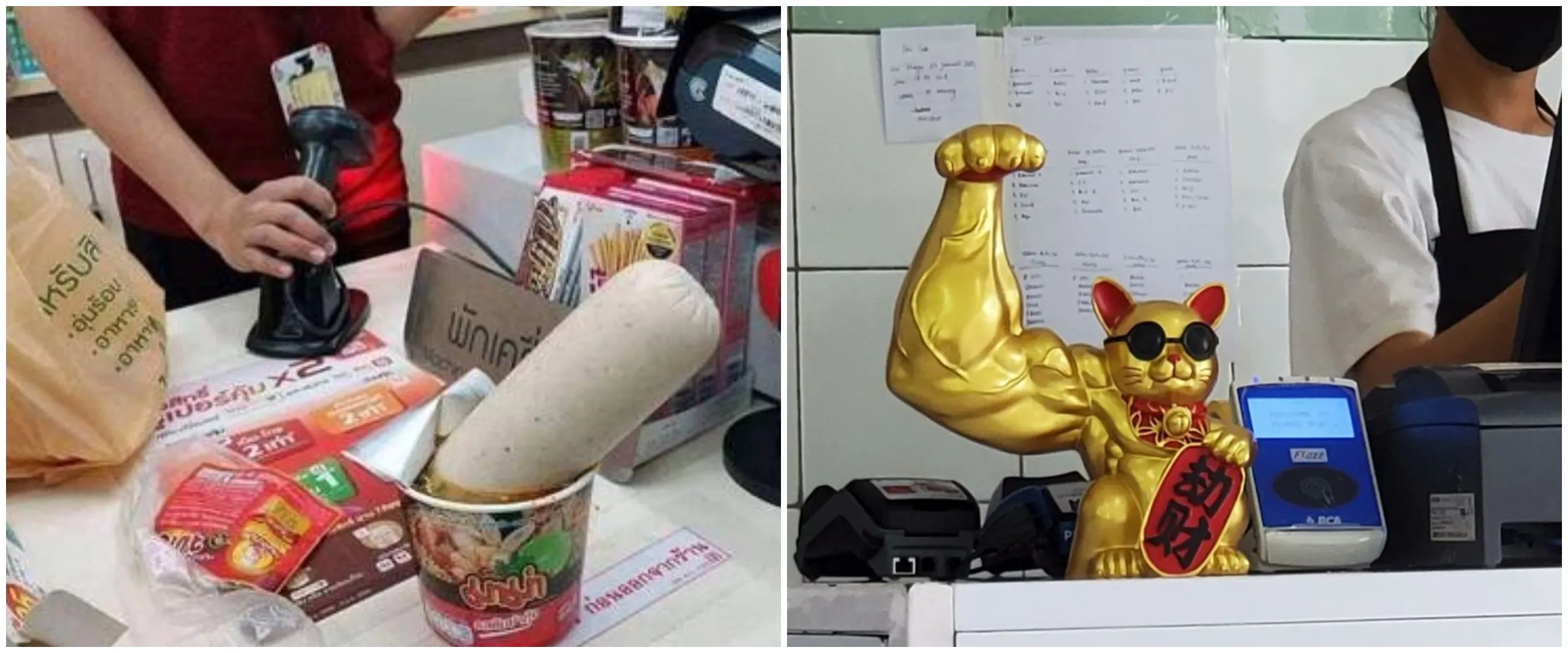 13 Potret kocak penampakan di meja kasir ini bikin bingung pembeli, emang boleh senyeleneh itu?