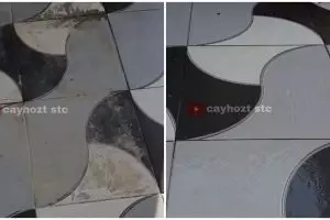 Nggak pakai HCL, ini cara bersihkan noda semen berkerak di keramik cuma pakai satu cairan pembersih