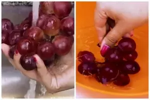 Tanpa garam atau soda kue, ini trik bersihkan lilin dan kuman di permukaan anggur pakai 1 bahan dapur