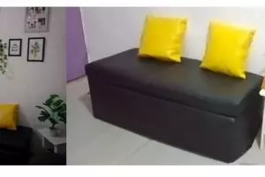 Nggak perlu beli, begini cara buat sofa low budget dari barang bekas yang bikin rumah jadi estetik