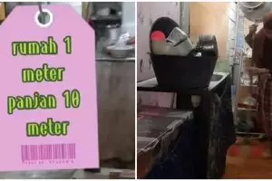 Penampakannya berasa seperti masuk gang, begini potret rumah yang luasnya hanya 1x10 meter