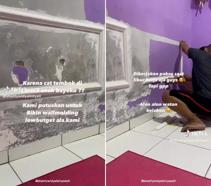 wall moulding low budget © TikTok wall moulding low budget © TikTok