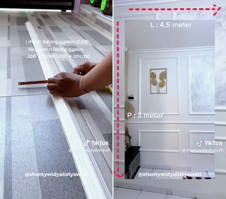 wall moulding low budget © TikTok wall moulding low budget © TikTok