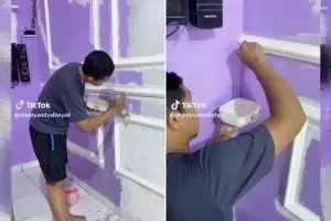 Cara mudah buat wall moulding biar rumah tampak mewah dengan bahan sederhana, modalnya Rp 250 ribu