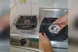 Trik cepat membersihkan kerak bekas minyak membandel pada kompor cukup pakai tiga bahan dapur