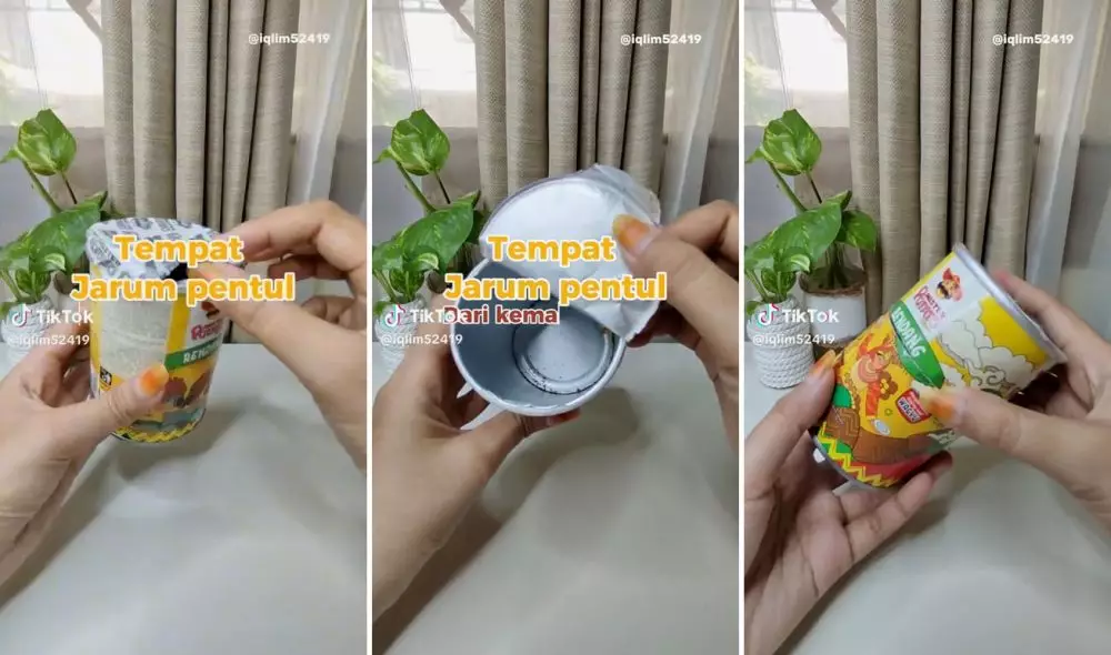 cara simpan jarum pentul © TikTok