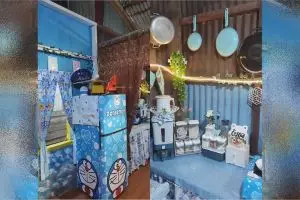 Visual memikat tak harus mewah, 10 potret dapur seng serba biru ini penataannya rapi dan estetik